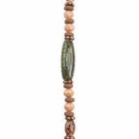 Crystal Lane Designer Strands -  Dzi and Spacers - Green and Peach (7in Strand)
