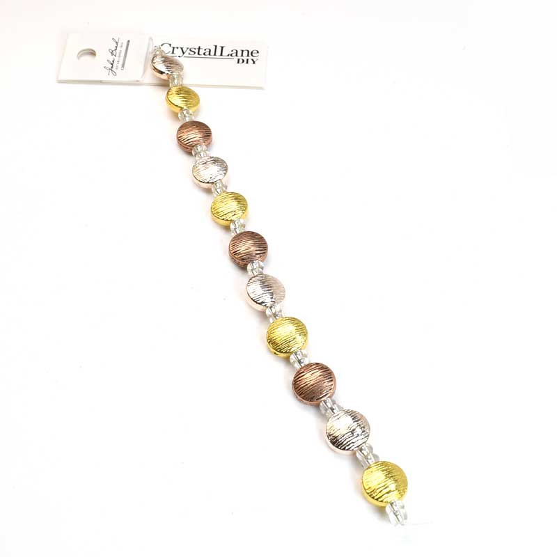 Crystal Lane Designer Strands - Textured Puff Coins - Medal Mix (Strand)