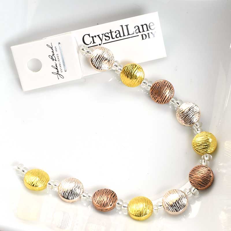 Crystal Lane Designer Strands - Textured Puff Coins - Medal Mix (Strand)