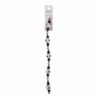 Crystal Lane Designer Strands -  Ceramic Face and Facets - Black and White (7in 