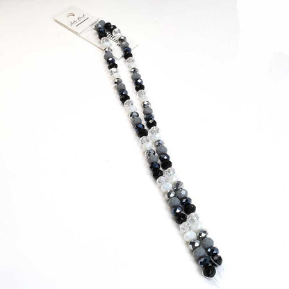 Crystal Lane Designer Strands -  Faceted Rondelle Donuts - Ansel Adams Grey Mix 