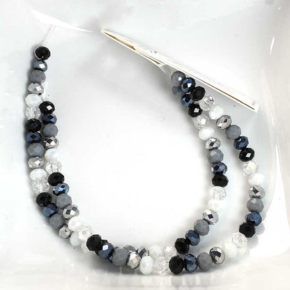 Crystal Lane Designer Strands -  Faceted Rondelle Donuts - Ansel Adams Grey Mix 