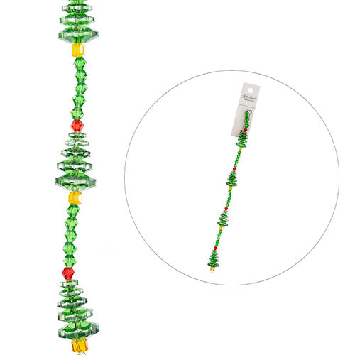 Crystal Lane Designer Holiday Strands - Christmas Tree Stack with Beads - Green 