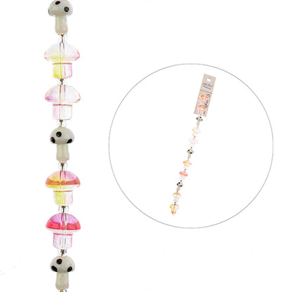 Mushrooms and Mushrooms - Rosy Amber and Spotted White (7in Strand)