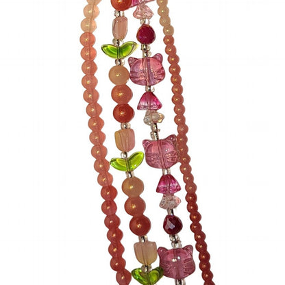 Tulips Cats Rounds and More - Pink and Green (4x7in Strand)