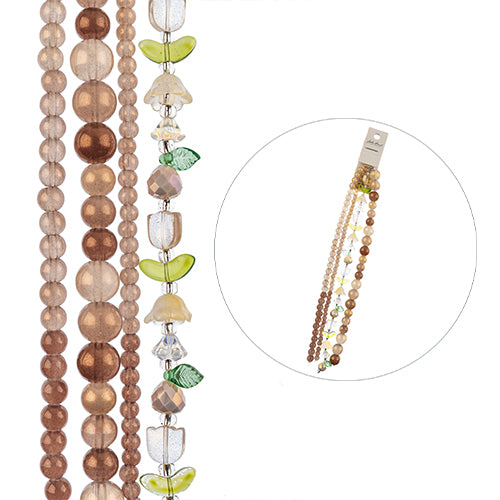 Tulips Pears and Rounds - Cream and Honey Stardust (4x7in Strand)