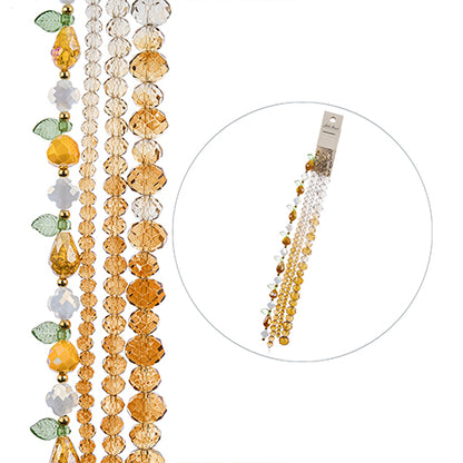 Pear Teardrop Leaves Faceted Rondelles - Honey Ombre (4x7in Strand)