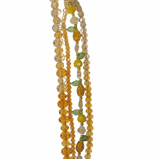 Pear Teardrop Leaves Faceted Rondelles - Honey Ombre (4x7in Strand)