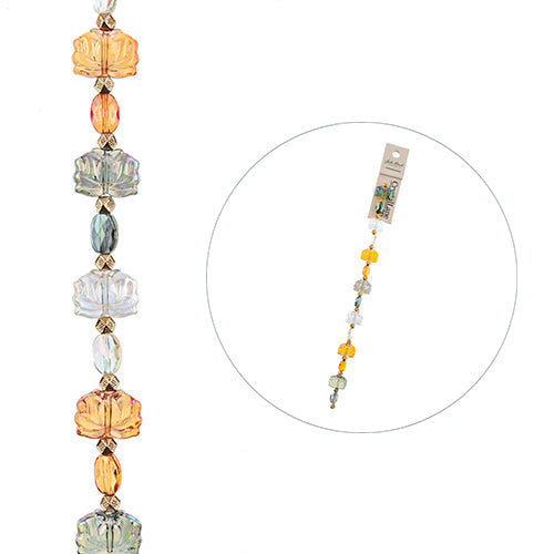 Lotus and Ovals - Honey and Teal (7in Strand)