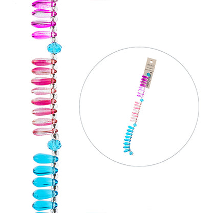 Tear Drops - Pink Red Blue Mix (7in Strand)