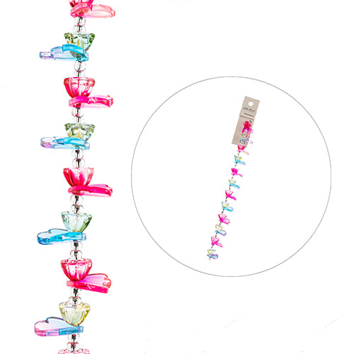 Lotus and Leaves - Pink Blue Mix (7in Strand)