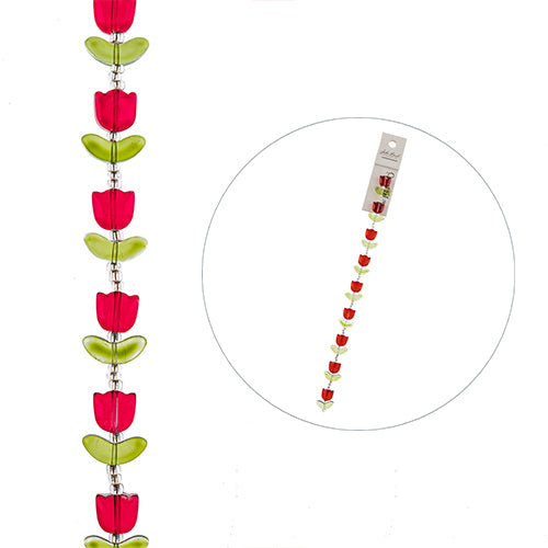 Tulips - Red and Green (7in Strand)