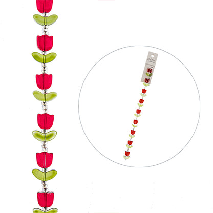Tulips - Red and Green (7in Strand)