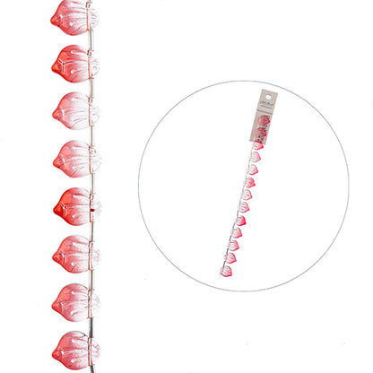 Wide Petals - Crystal and Red (7in Strand)