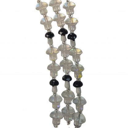 Mushrooms and Mushrooms - Crystal and Spotted Black (7in Strand)