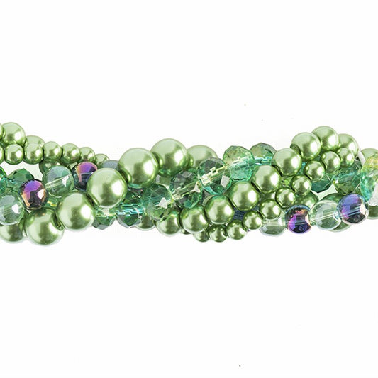 Bead Mix -  Crystal Lane Twisted Bead Strands - Green Hydrangea (Pack)