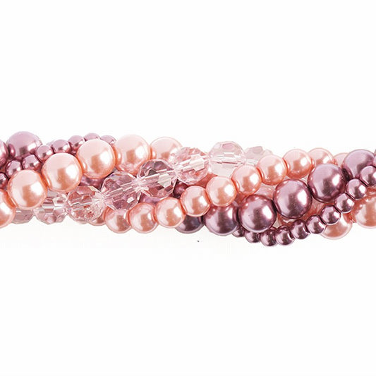 Bead Mix -  Crystal Lane Twisted Bead Strands - Cyclamen (Pack)