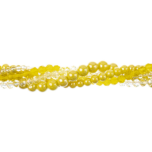 Bead Mix -  Crystal Lane Twisted Bead Strands - Yellow Sunlight (Pack)
