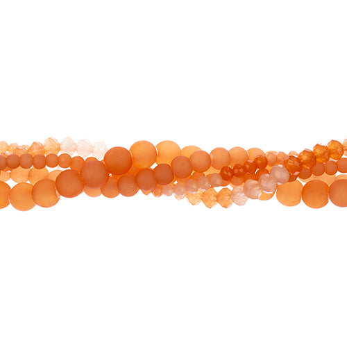 Bead Mix -  Crystal Lane Twisted Bead Strands - Solar Orange (Pack)