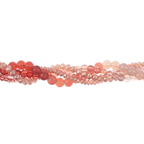 Bead Mix -  Crystal Lane Twisted Bead Strands - Peach Sunset (Pack)
