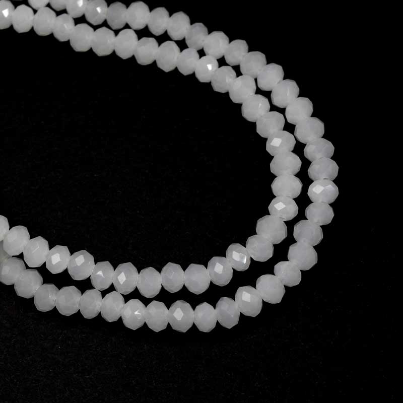 Crystal Lane(tm) Faceted Donut Rondelle - 3x4mm - Opalino White (strand)