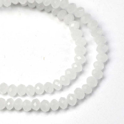 Crystal Lane(tm) Faceted Donut Rondelle - 3x4mm - Opalino White (strand)