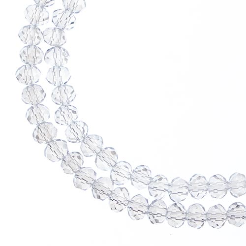 Crystal Lane(tm) Faceted Donut Rondelle - 3x4mm - Transparent Crystal AB (strand