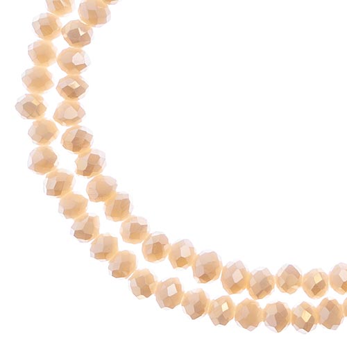 Crystal Lane(tm) Faceted Donut Rondelle - 3x4mm - Opaque Cream AB (strand)