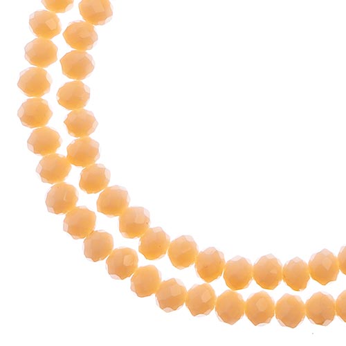 Crystal Lane(tm) Faceted Donut Rondelle - 3x4mm - Opaque Cream (strand)