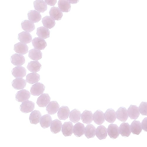 Crystal Lane(tm) Faceted Donut Rondelle - 3x4mm - Opalino Pink (strand)