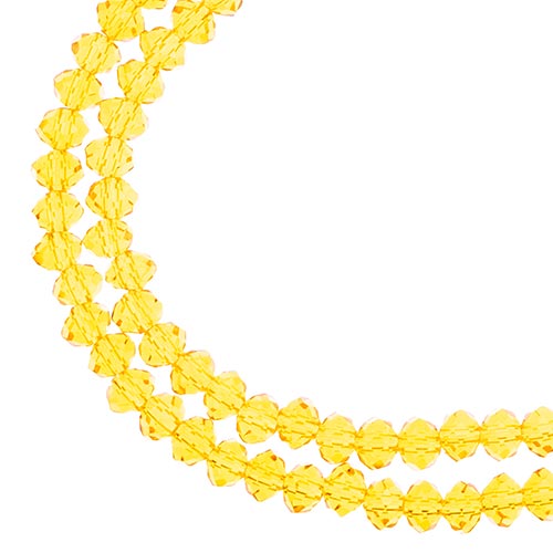 Crystal Lane(tm) Faceted Donut Rondelle - 3x4mm - Transparent Orange (strand)