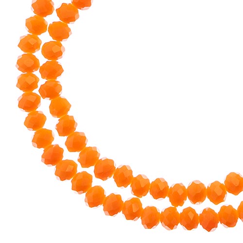 Crystal Lane(tm) Faceted Donut Rondelle - 3x4mm - Opaque Orange (strand)