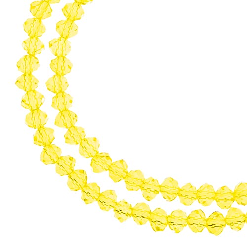Crystal Lane(tm) Faceted Donut Rondelle - 3x4mm - Transparent Yellow (strand)