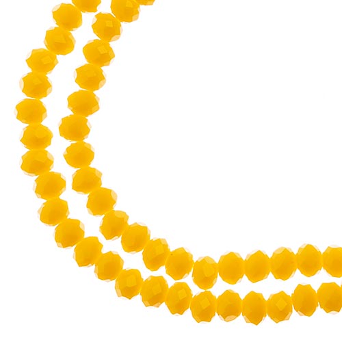 Crystal Lane(tm) Faceted Donut Rondelle - 3x4mm - Opaque Yellow (strand)