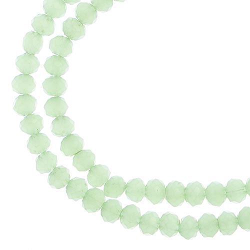 Crystal Lane(tm) Faceted Donut Rondelle - 3x4mm - Opalino Light Green (strand)