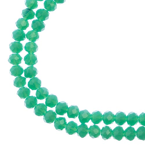 Crystal Lane(tm) Faceted Donut Rondelle - 3x4mm - Opalino Turquoise Green (stran