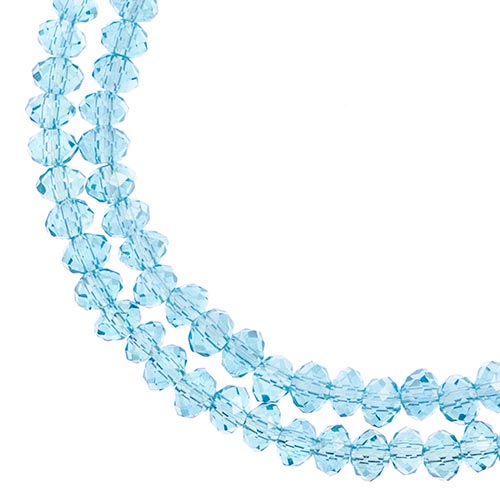 Crystal Lane(tm) Faceted Donut Rondelle - 3x4mm - Transparent Blue AB (strand)