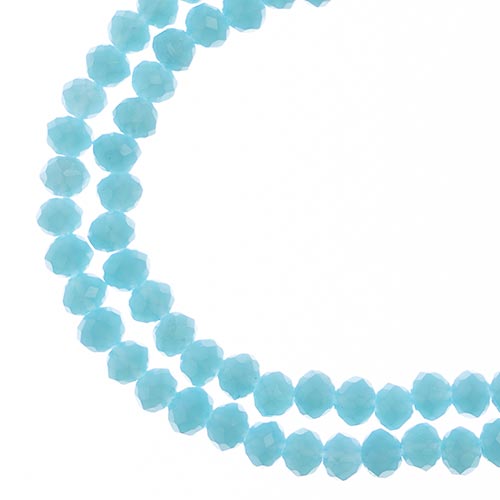 Crystal Lane(tm) Faceted Donut Rondelle - 3x4mm - Opalino Sky Blue (strand)