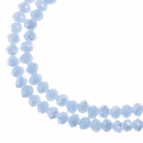 Crystal Lane(tm) Faceted Donut Rondelle - 3x4mm - Opalino Light Periwinkle (stra