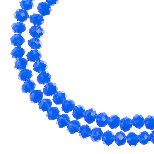 Crystal Lane(tm) Faceted Donut Rondelle - 3x4mm - Opaque Dark Sapphire (strand)