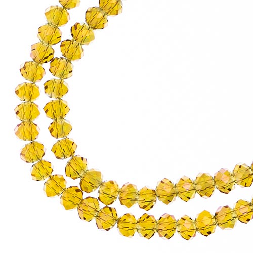 Crystal Lane(tm) Faceted Donut Rondelle - 3x4mm - Transparent Light Amber Purple