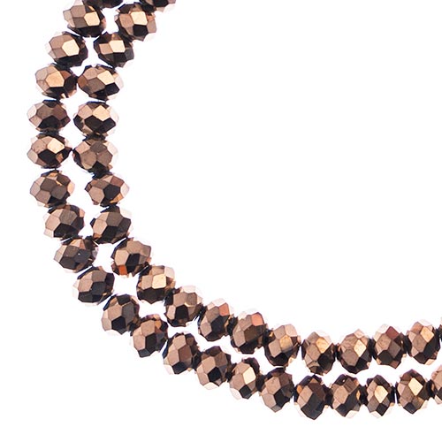 Crystal Lane(tm) Faceted Donut Rondelle - 3x4mm - Opaque Copper Iris (strand)