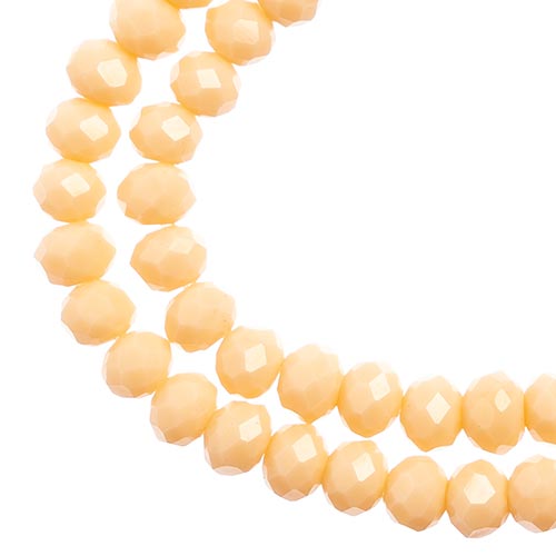 Crystal Lane(tm) Faceted Donut Rondelle - 4x6mm - Opaque Cream (strand)