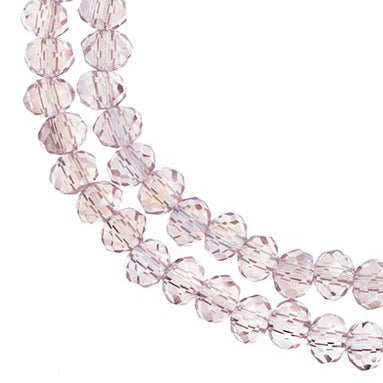 Crystal Lane(tm) Faceted Donut Rondelle - 4x6mm - Transparent Pink AB (strand)