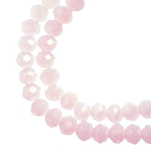 Crystal Lane(tm) Faceted Donut Rondelle - 4x6mm - Opalino Pink (strand)