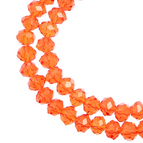 Crystal Lane(tm) Faceted Donut Rondelle - 4x6mm - Transparent Red (strand)