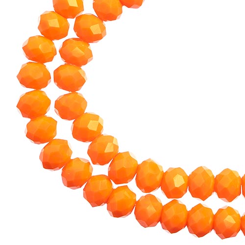 Crystal Lane(tm) Faceted Donut Rondelle - 4x6mm - Opaque Orange (strand)