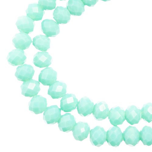 Crystal Lane(tm) Faceted Donut Rondelle - 4x6mm - Opalino Turquoise Green (stran