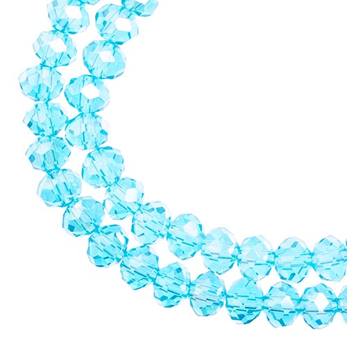 Crystal Lane(tm) Faceted Donut Rondelle - 4x6mm - Transparent Blue AB (strand)