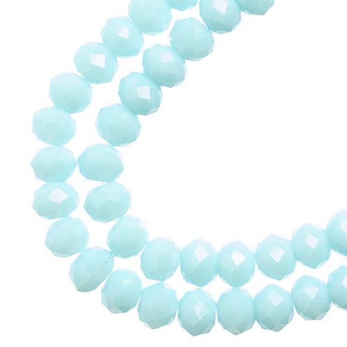 Crystal Lane(tm) Faceted Donut Rondelle - 4x6mm - Opaque Light Blue (strand)